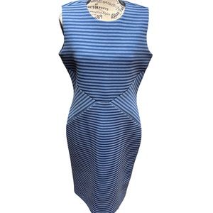 Calvin Klein blue striped dress.
